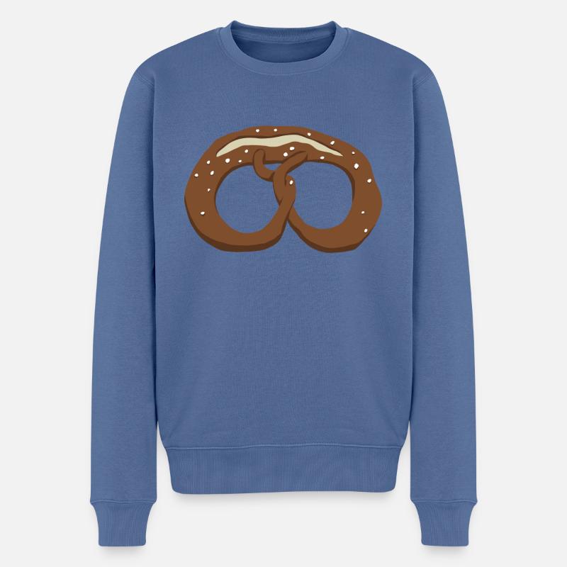 Brezel - Männer Premium Bio Pullover - Taubenblau