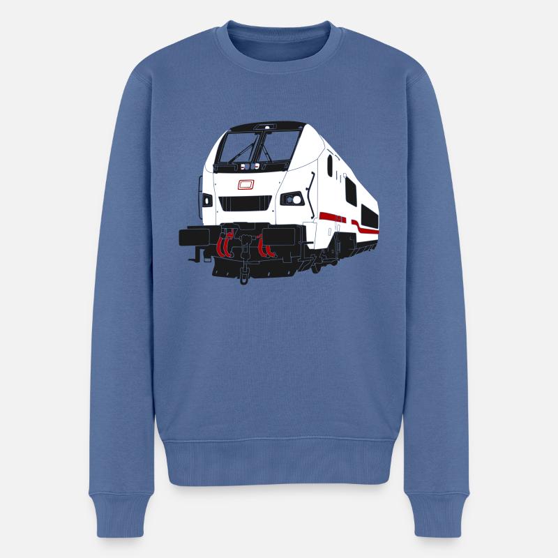 IC-Schnellzug - Männer Premium Bio Pullover - Taubenblau