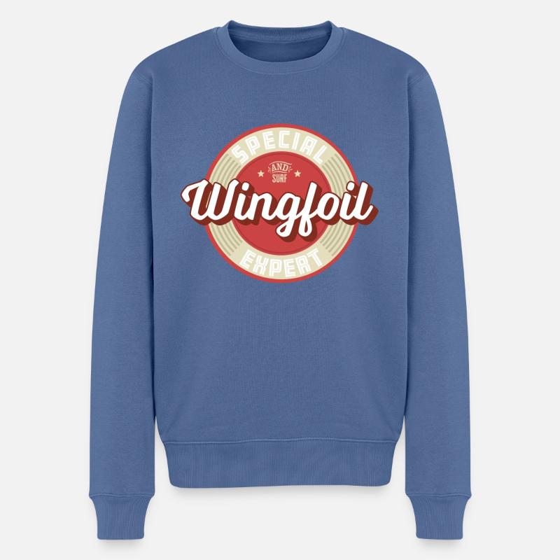 Wingfoil Label - Männer Premium Bio Pullover - Taubenblau