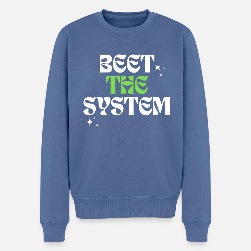 Beet the system - Männer Premium Bio Pullover - Taubenblau