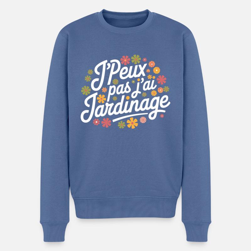 J'peux pas, j'ai jardinage - Pull Premium bio Homme - bleu pigeon