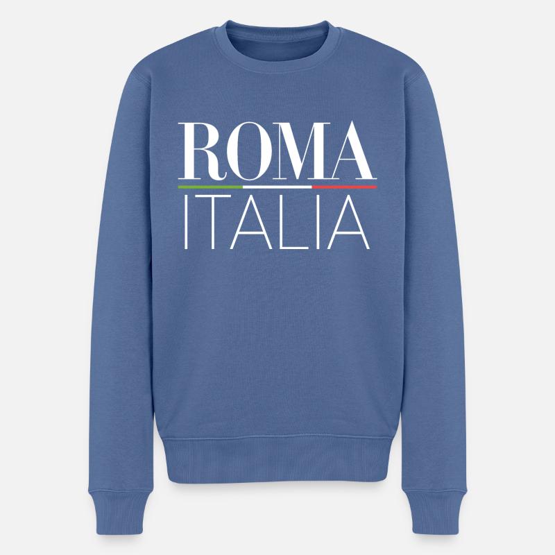 Roma - Italia - Pull Premium bio Homme - bleu pigeon