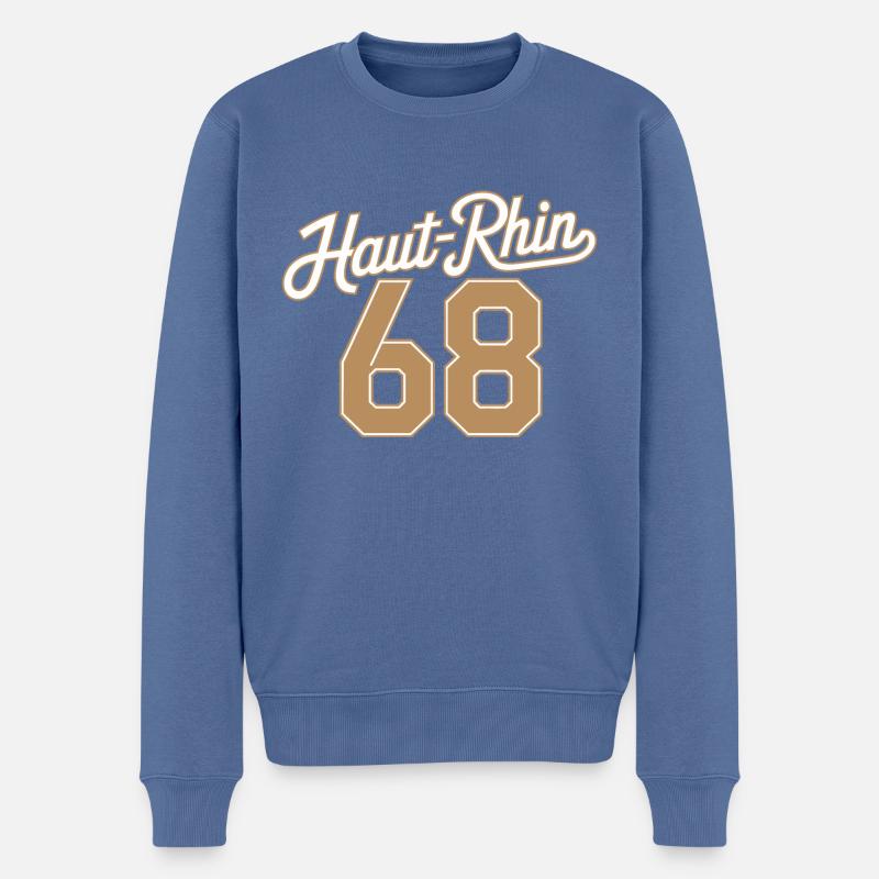 Haut-Rhin 68 - Pull Premium bio Homme - bleu pigeon