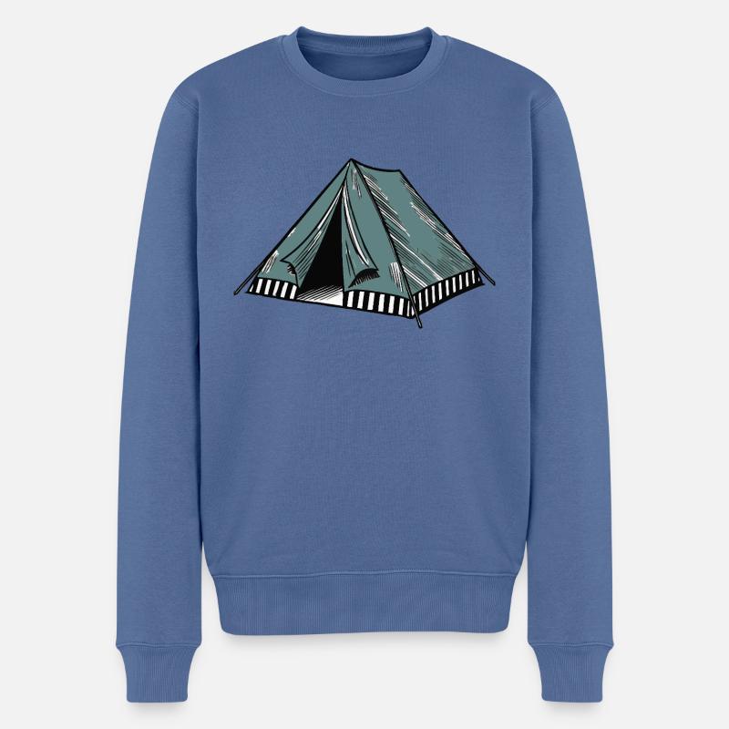 zelt - Männer Premium Bio Pullover - Taubenblau