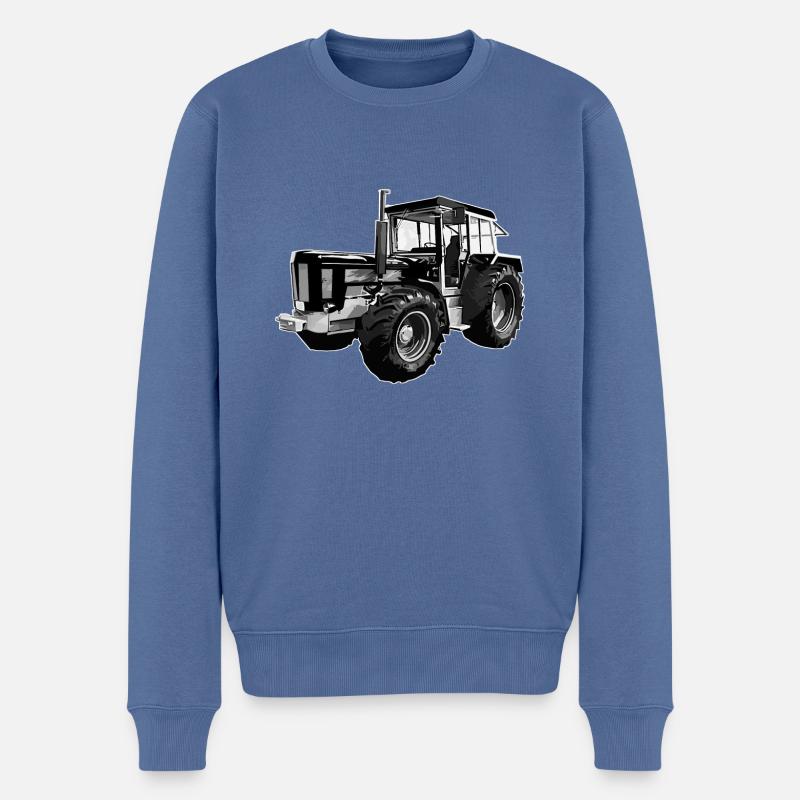 Schlüter Traktor - Männer Premium Bio Pullover - Taubenblau