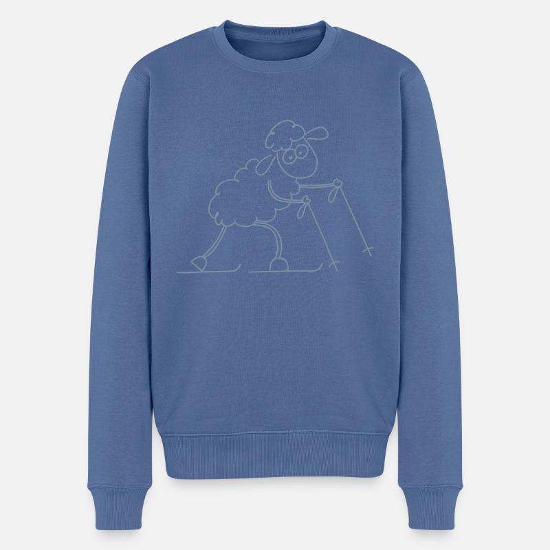 Ski de randonnée mouton - Pull Premium bio Homme - bleu pigeon
