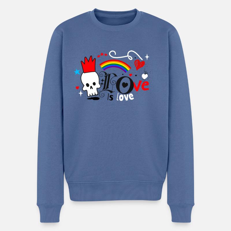 Liebe ist Liebe - Männer Premium Bio Pullover - Taubenblau