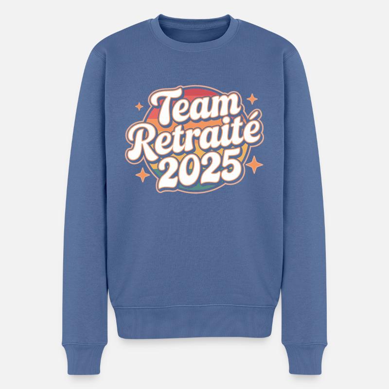 Team retraité 2025 - Pull Premium bio Homme - bleu pigeon