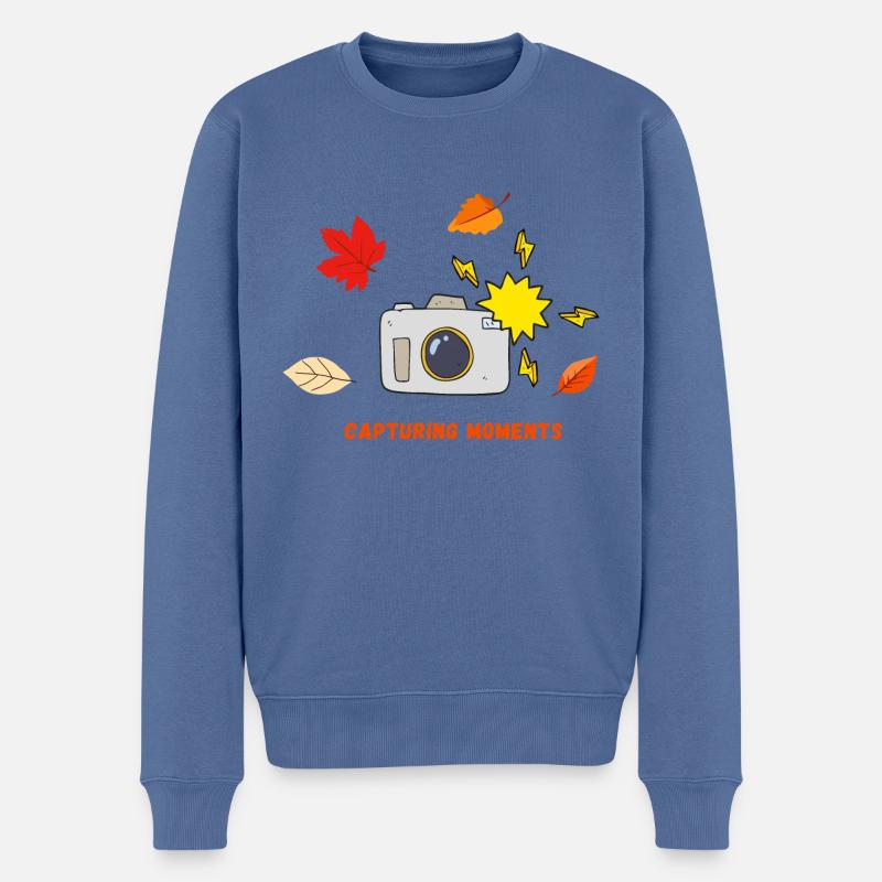 Der Herbst ist da - Männer Premium Bio Pullover - Taubenblau