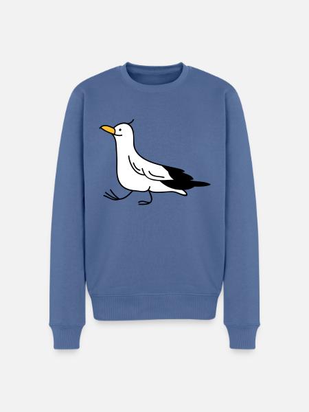 Funny seagull - Men's Premium Organic Jumper - stone blue