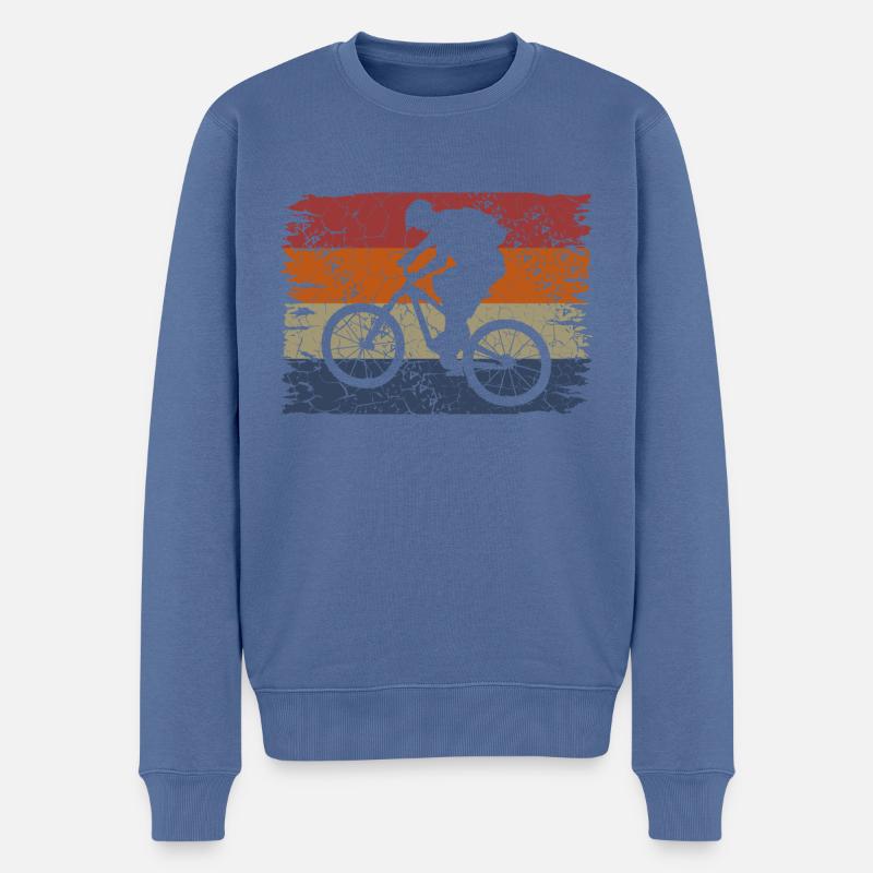 Mtb Mountainbike retro Mountainbiker Geschenk - Männer Premium Bio Pullover - Taubenblau