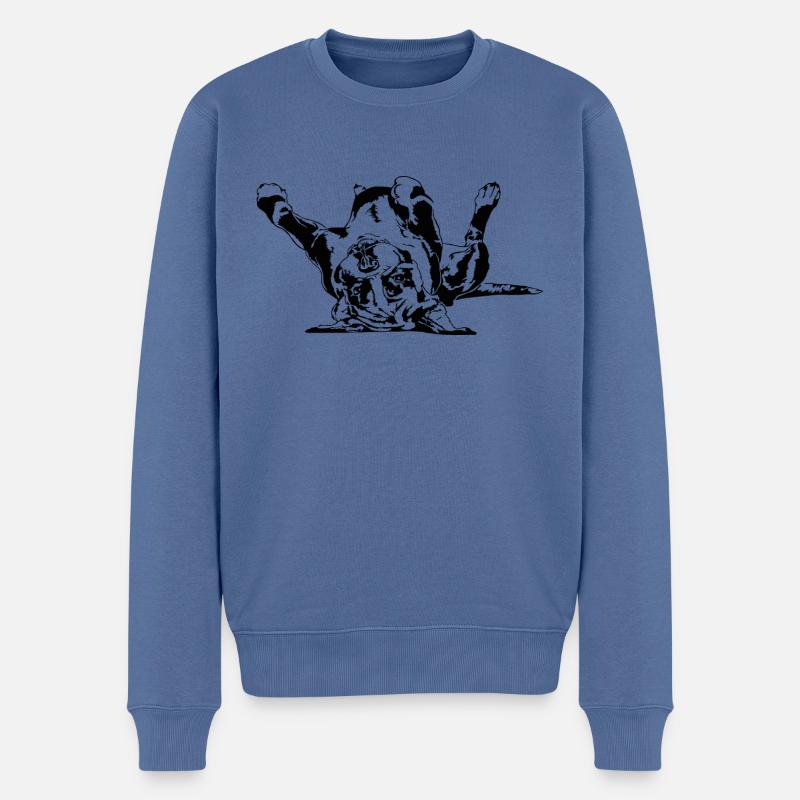 Lustiger Deutscher BOXER Hund Hunde Wilsigns - Männer Premium Bio Pullover - Taubenblau