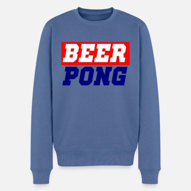 beerpong - Männer Premium Bio Pullover - Taubenblau