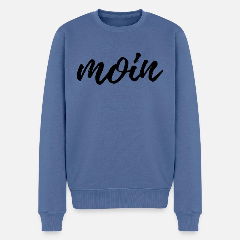 Moin - Männer Premium Bio Pullover - Taubenblau
