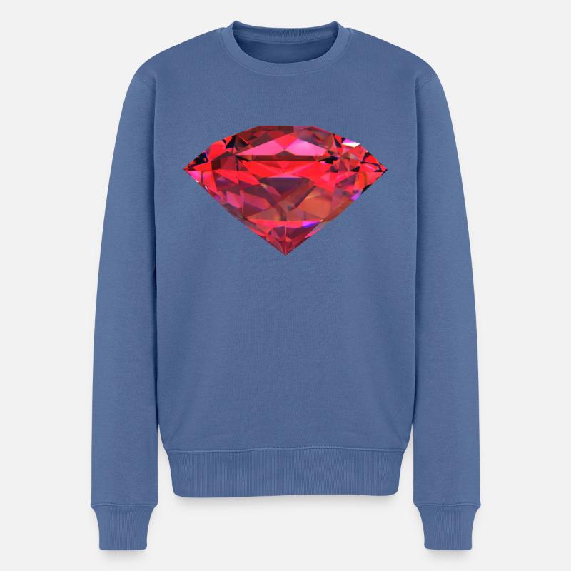 Reddish Ruby - Men's Premium Organic Jumper - stone blue
