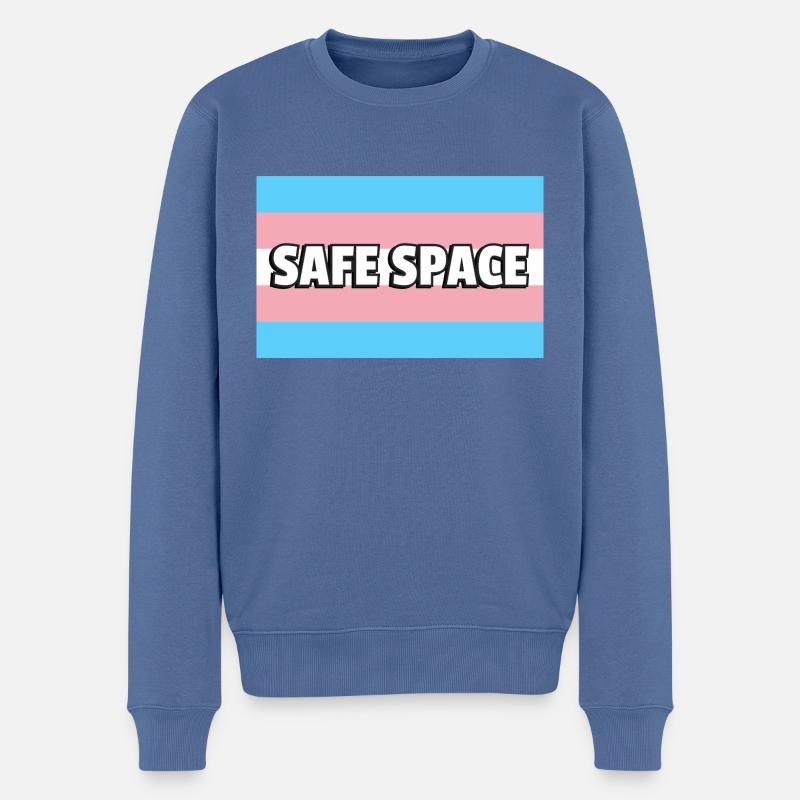Trans Pride SAFE SPACE - Pull Premium bio Homme - bleu pigeon