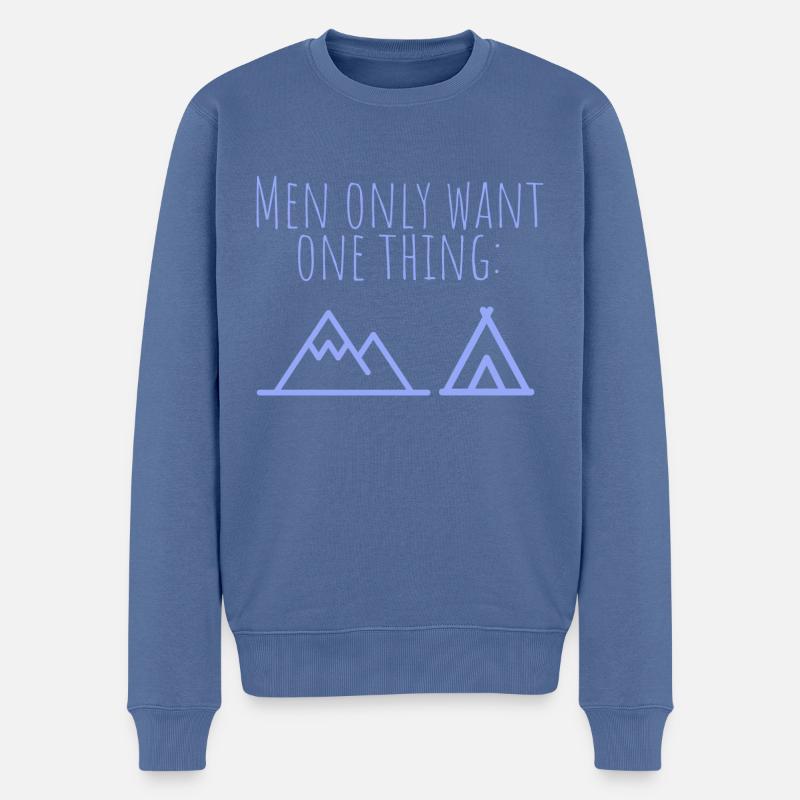MowoT Zelt am Berg - Männer Premium Bio Pullover - Taubenblau