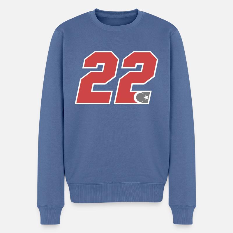 Edirne - Männer Premium Bio Pullover - Taubenblau