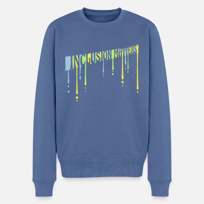 inclusion matters Logo Zitat - Männer Premium Bio Pullover - Taubenblau