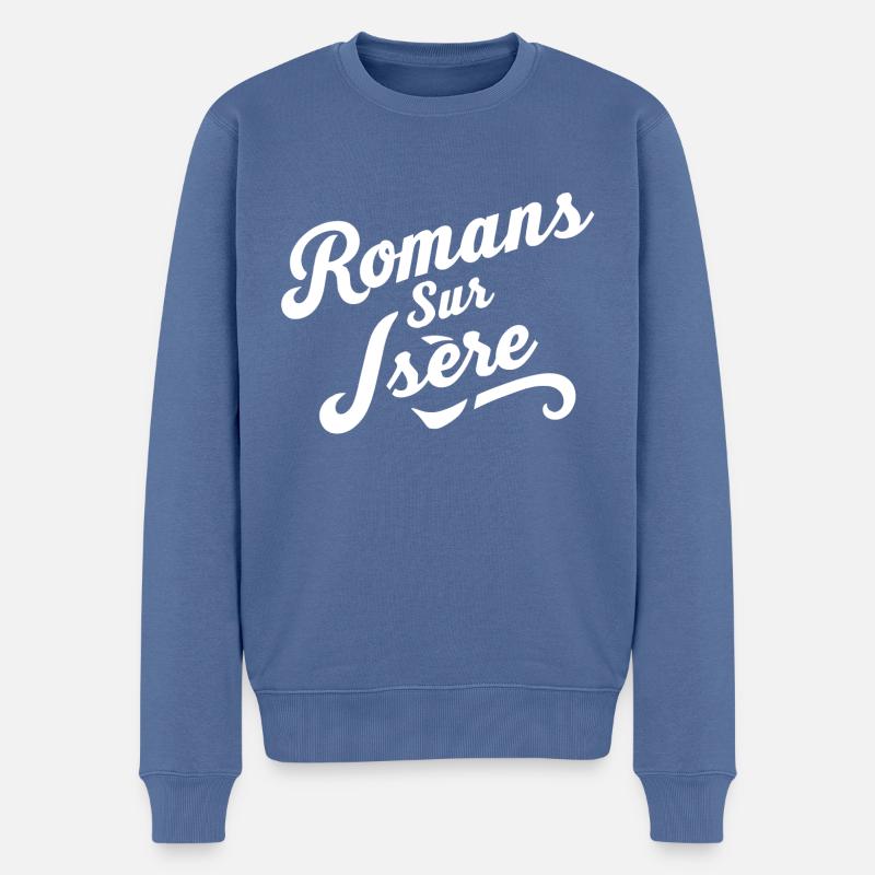 Romans-sur-Isère - Pull Premium bio Homme - bleu pigeon