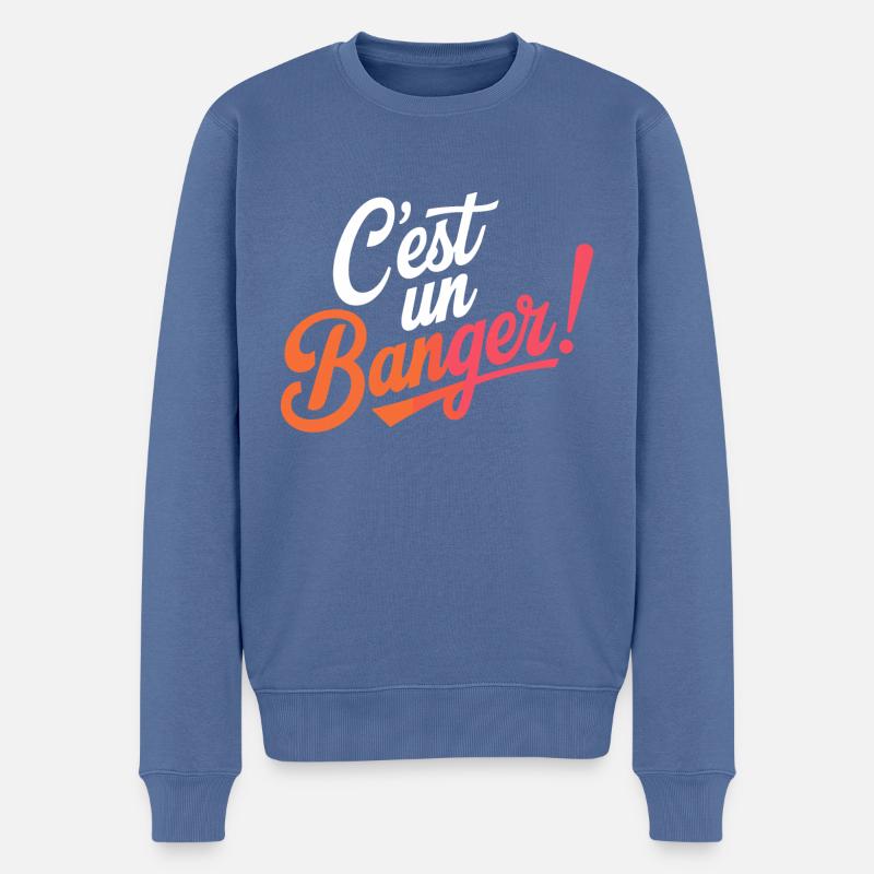 C'est un banger! - Pull Premium bio Homme - bleu pigeon