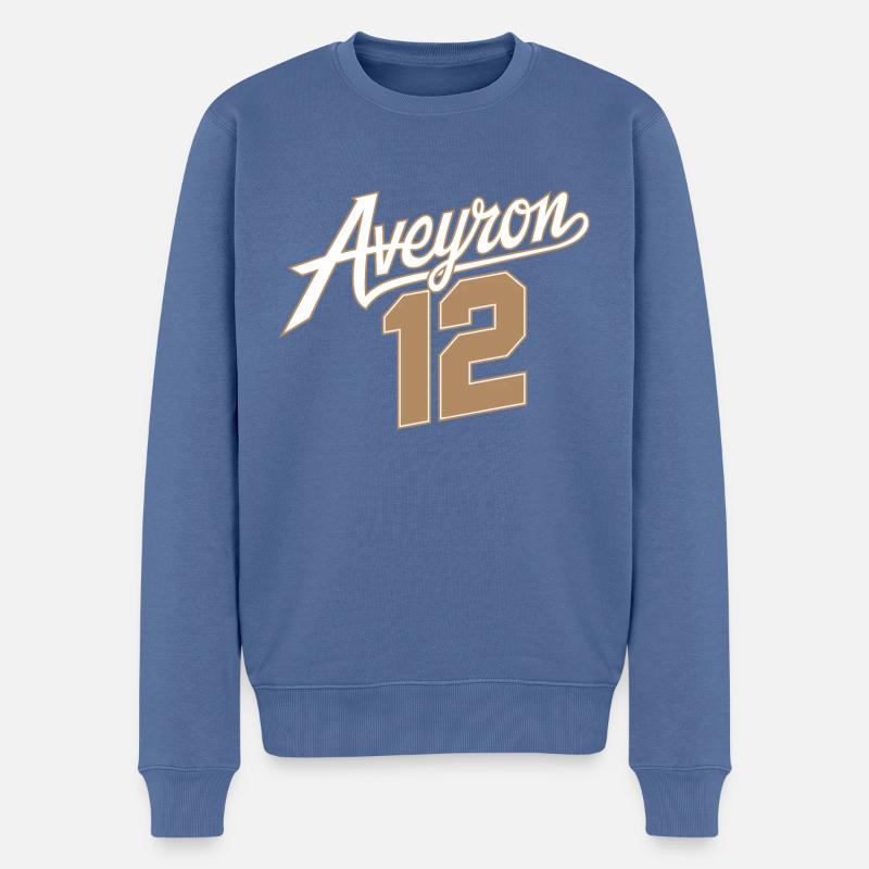 Aveyron 12 - Pull Premium bio Homme - bleu pigeon