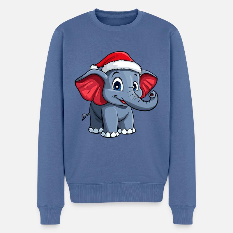 Père Noël éléphant - Pull Premium bio Homme - bleu pigeon
