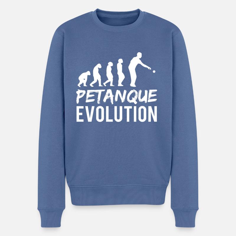 PETANQUE EVOLUTION - Männer Premium Bio Pullover - Taubenblau