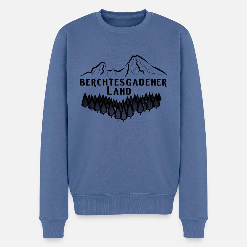 Berchtesgaden - Männer Premium Bio Pullover - Taubenblau