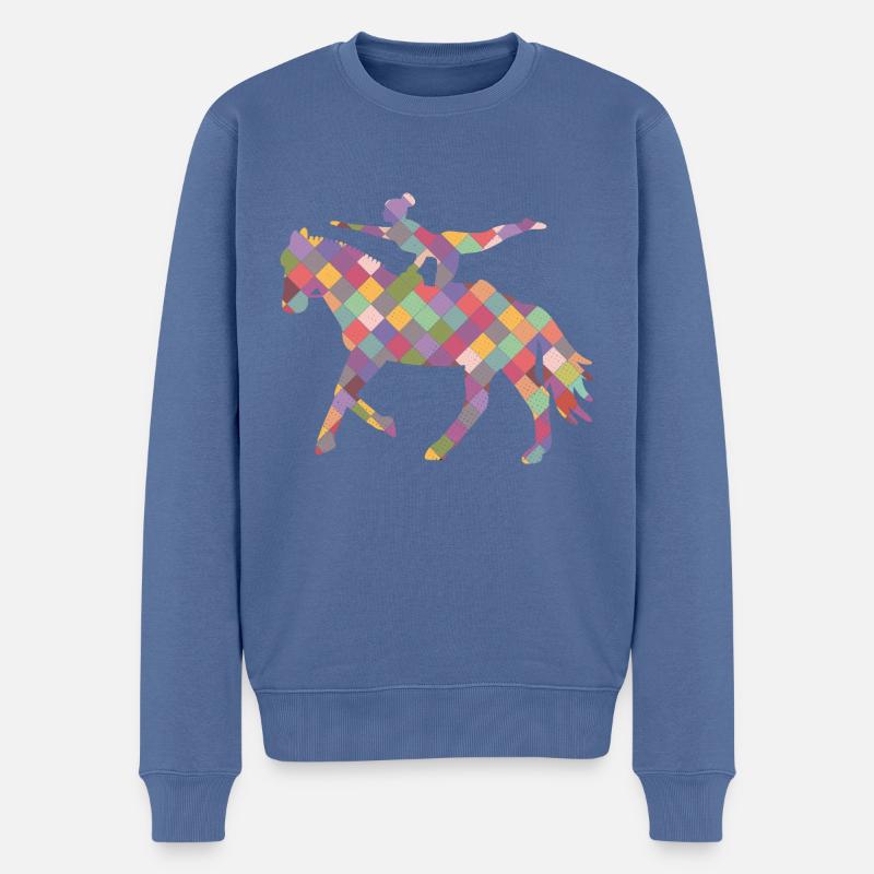 Voltigieren Silhouette Mädchen Reiterin Geschenk - Männer Premium Bio Pullover - Taubenblau