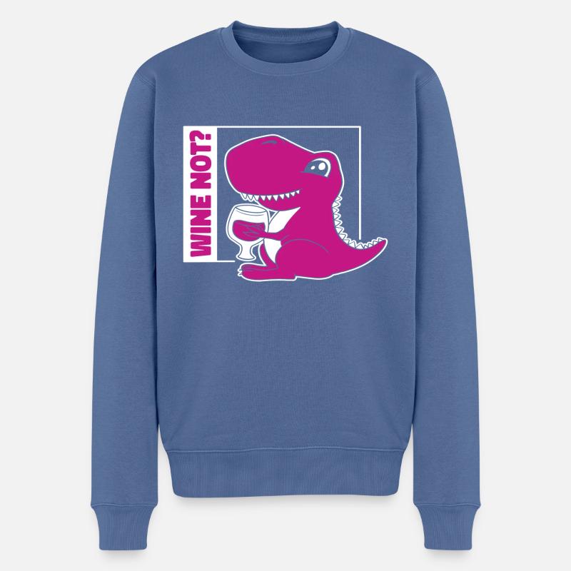 Wine Not? Dino - Männer Premium Bio Pullover - Taubenblau