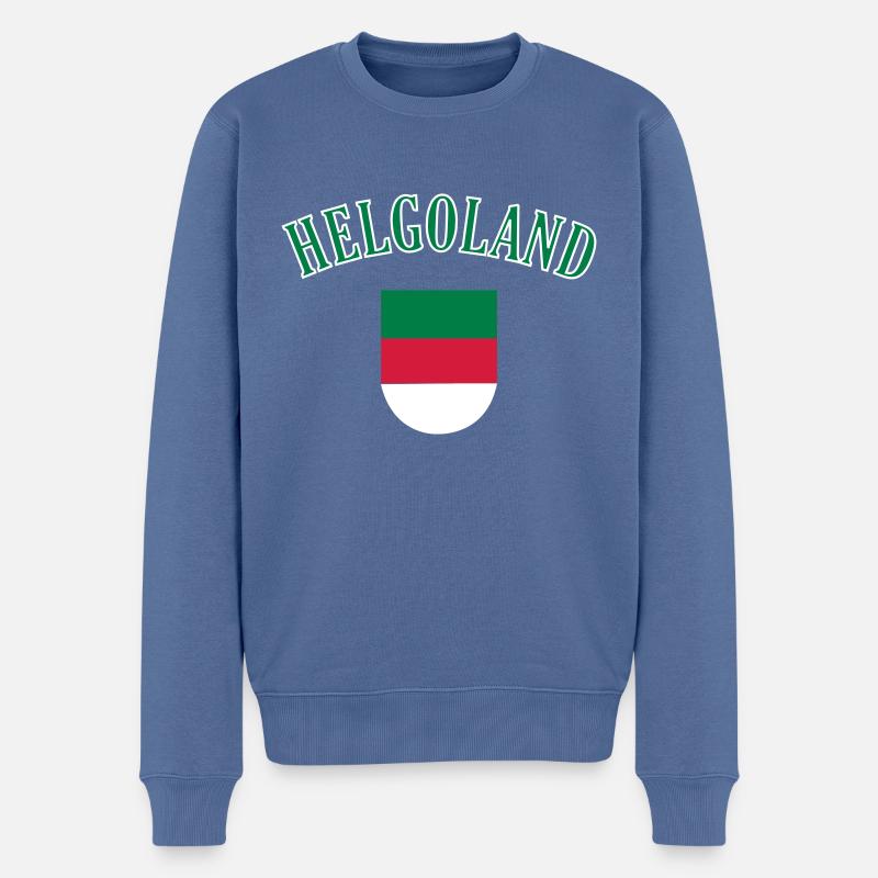 Helgoland - Männer Premium Bio Pullover - Taubenblau