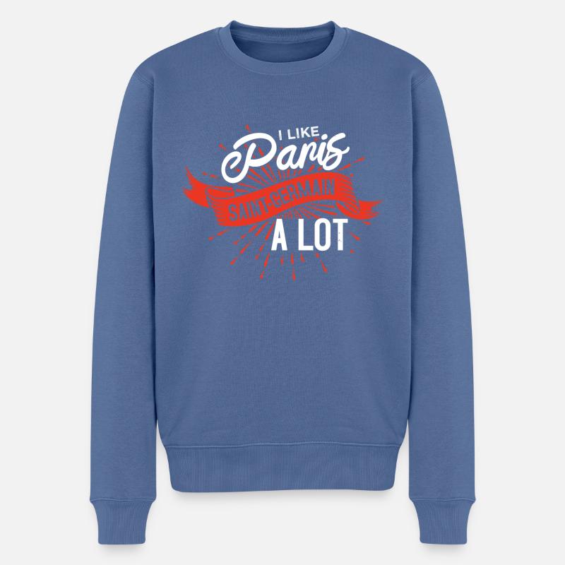 ICH MAG VIEL - Männer Premium Bio Pullover - Taubenblau