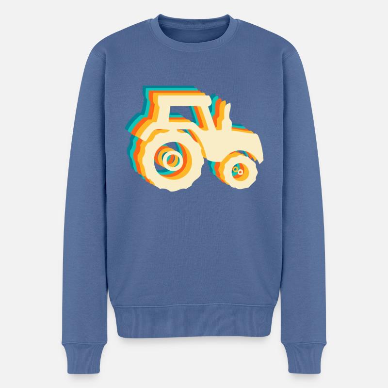Tracteur rétro - Pull Premium bio Homme - bleu pigeon