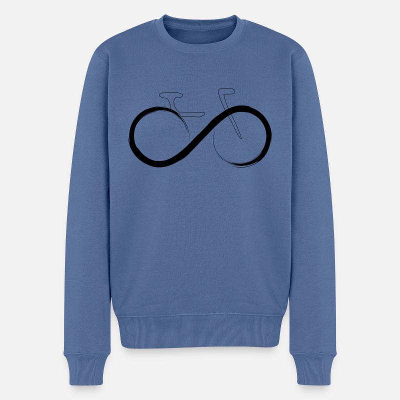 Fahrrad forever - Männer Premium Bio Pullover - Taubenblau