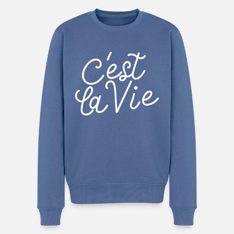 C'est la vie - Pull Premium bio Homme - bleu pigeon