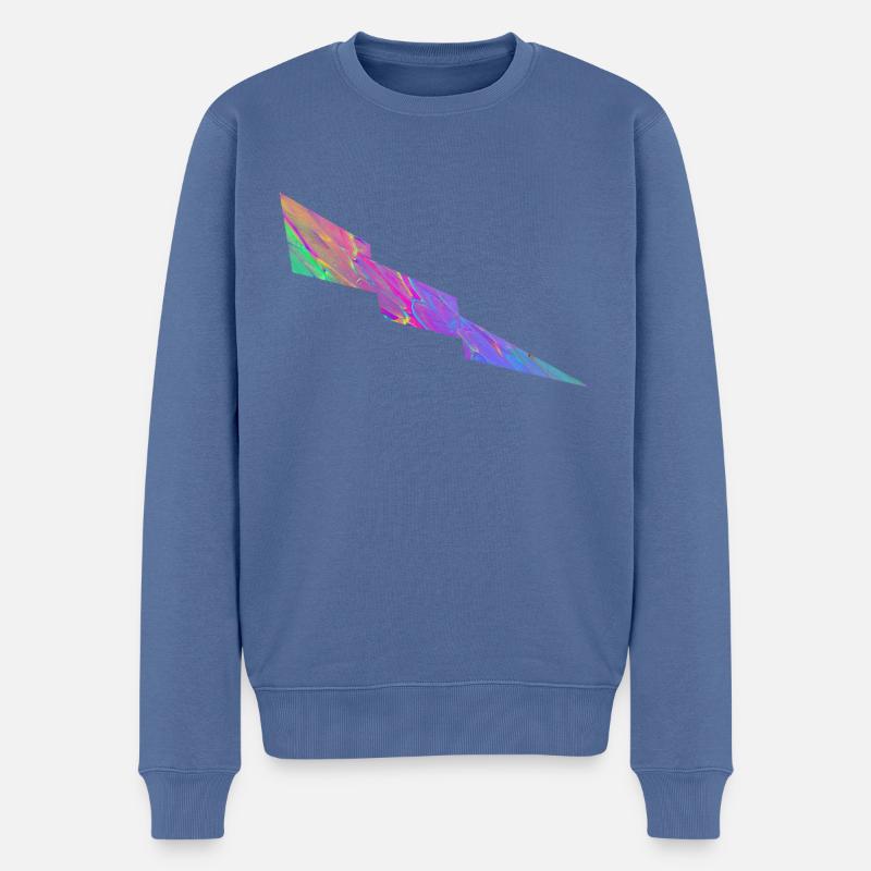 Blitz - Neon - Männer Premium Bio Pullover - Taubenblau