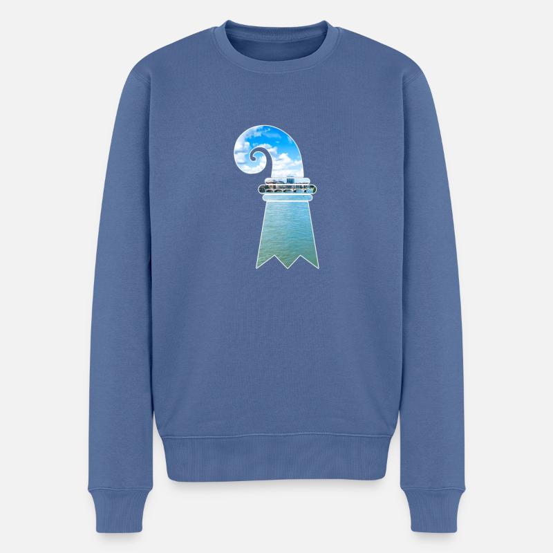 Baslerstab - Männer Premium Bio Pullover - Taubenblau