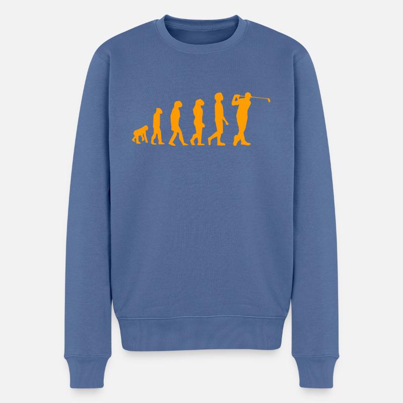 Golf evolution - Männer Premium Bio Pullover - Taubenblau