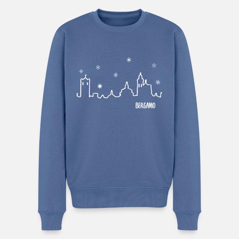 Stars de Bergame - Pull Premium bio Homme - bleu pigeon