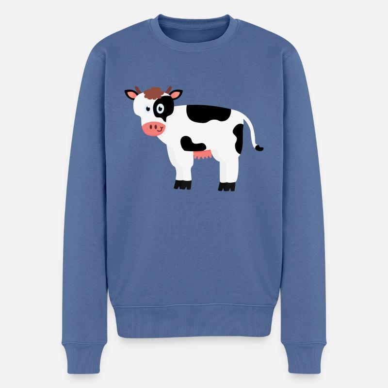 Vache - Pull Premium bio Homme - bleu pigeon