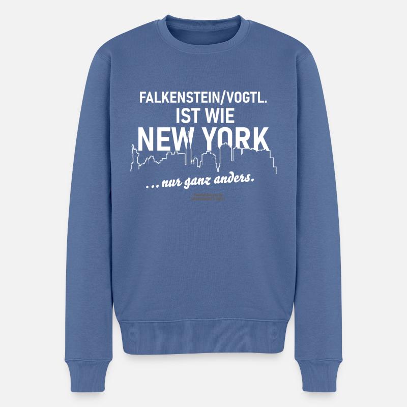 Falkenstein Vogtland - Männer Premium Bio Pullover - Taubenblau