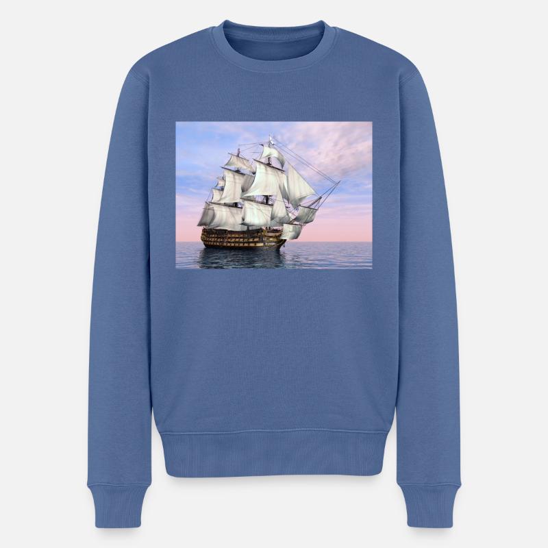 Historisches Segelschiff HMS Victory - Männer Premium Bio Pullover - Taubenblau