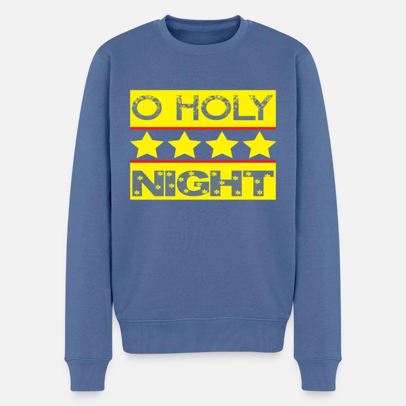 O Holy Night - Männer Premium Bio Pullover - Taubenblau