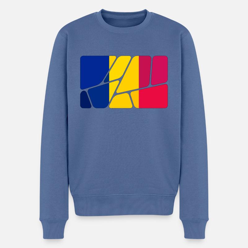 Tschad - Männer Premium Bio Pullover - Taubenblau