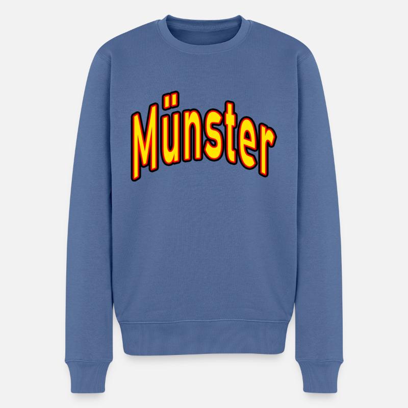 Münster - Männer Premium Bio Pullover - Taubenblau