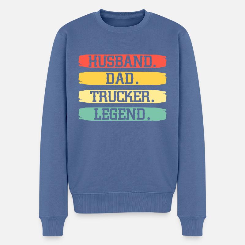 Ehemann Vater Trucker Legende - Männer Premium Bio Pullover - Taubenblau