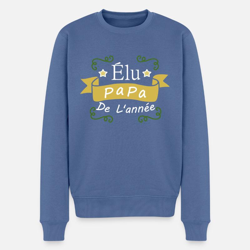 Elu papa de l'année - Pull Premium bio Homme - bleu pigeon