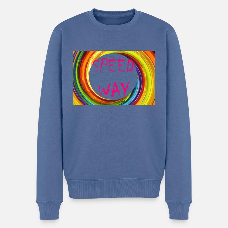 SPEED WAY - Pull Premium bio Homme - bleu pigeon