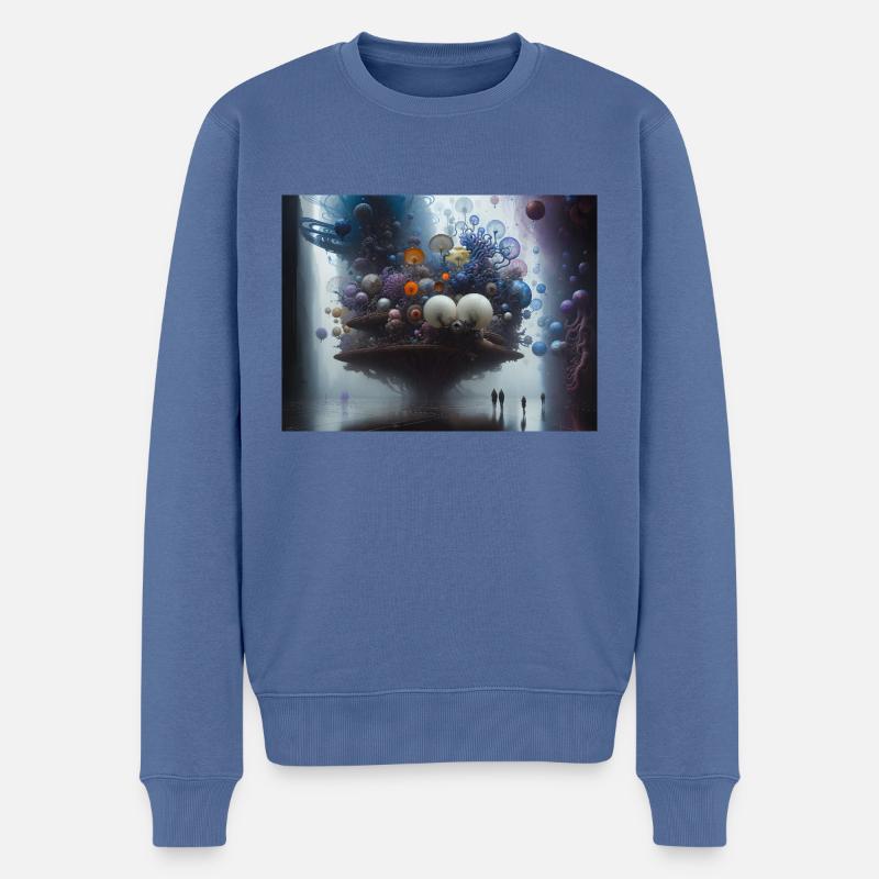 Reise in Actarus #10 - Männer Premium Bio Pullover - Taubenblau